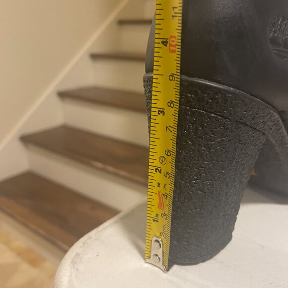 Rare Timberland Glancy Boots 7 Black Leather | Heel Lace Up Combat, Discontinued - Picture 15 of 15